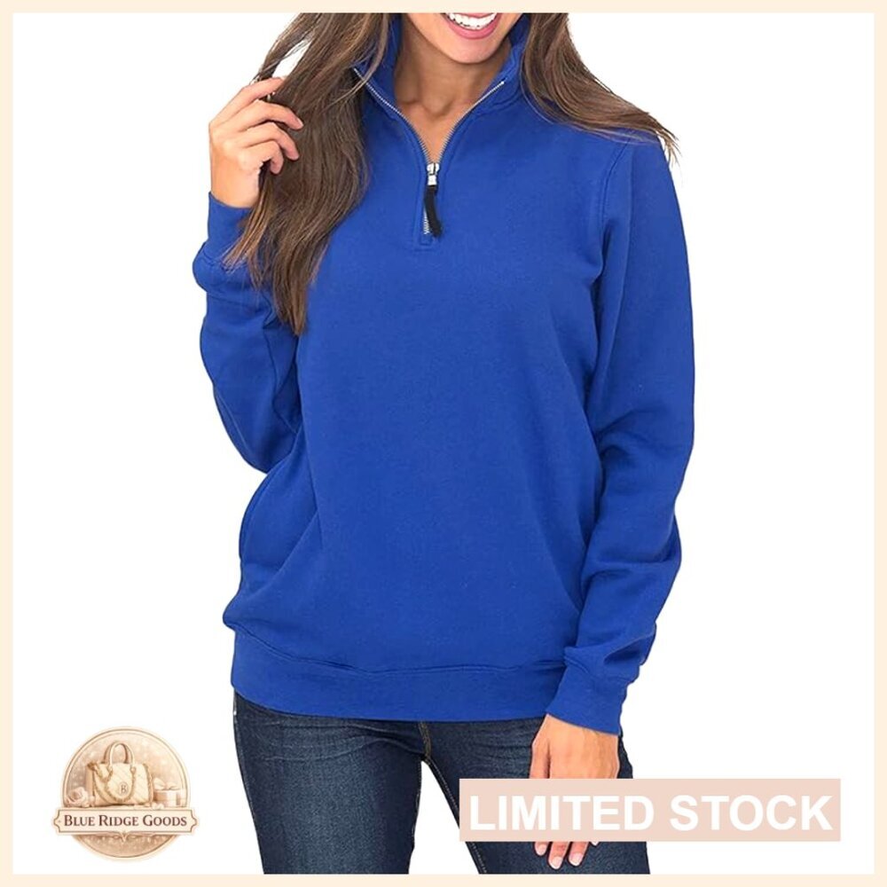 Oversized High Neck Quarter Zip Pullover Sweatshirt Cozy Long Sleeve with